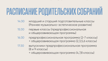 Расписание проведения родительских собраний, посвященных организации учебного процесса 2025-2026 учебного года
